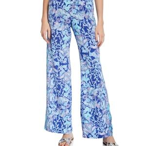 Lilly Pulitzer Bal Harbour Mid-Rise Palazzo Pants in Lapis Lazuli